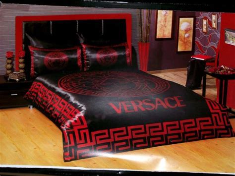 red and black versace bed set|Versace comforter set king.